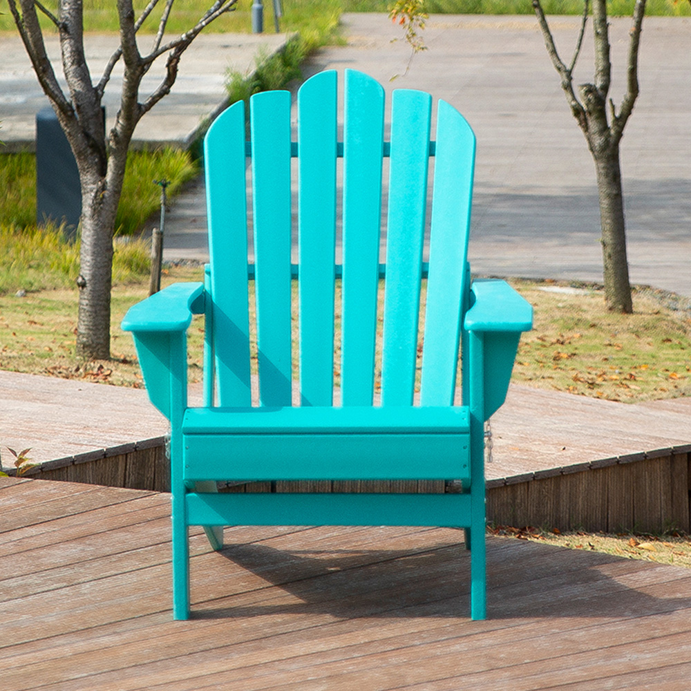 ADM010 Sedia pieghevole in HDPE in blu acqua - Sedia Adirondack pieghevole