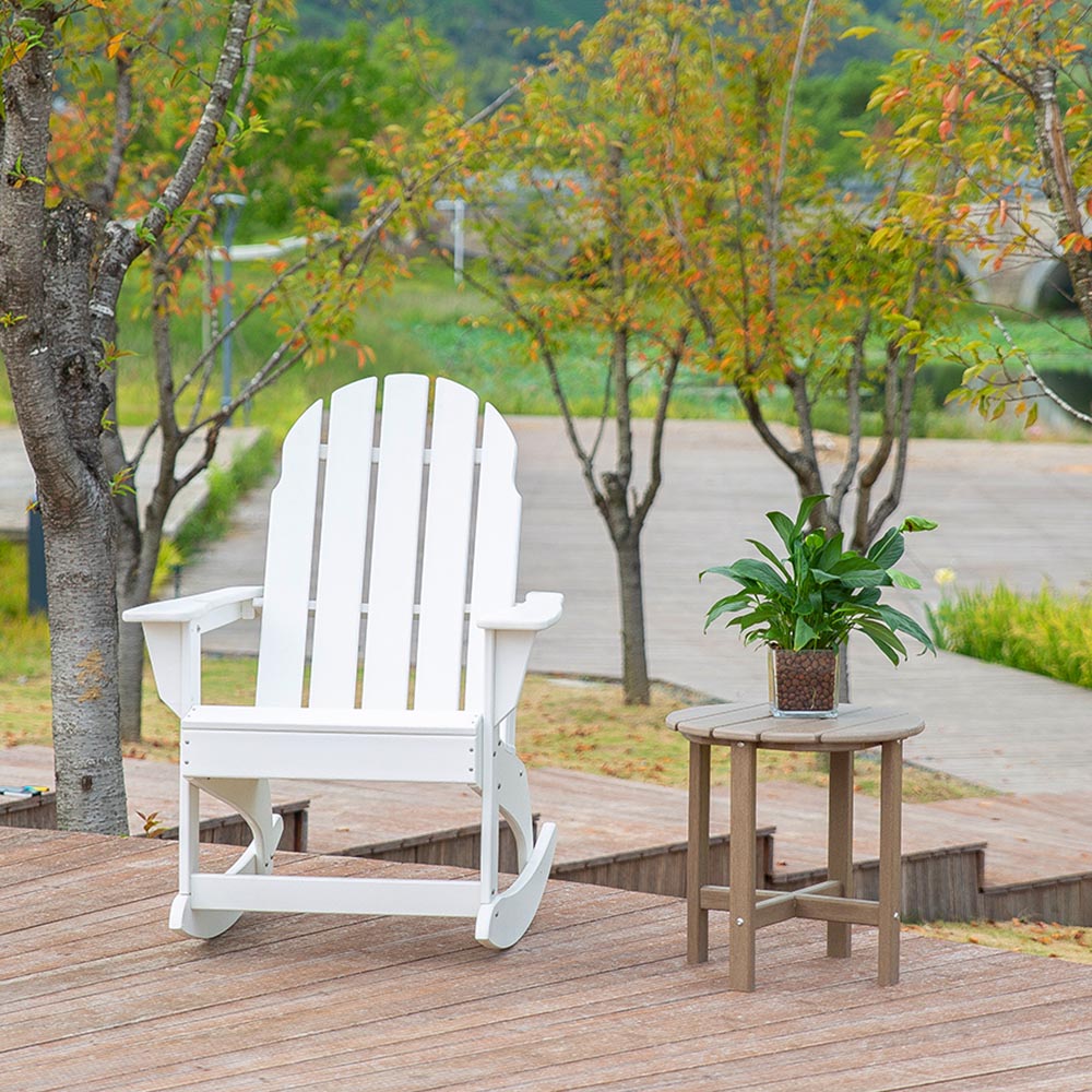 Imposta ADS207 Sedia a dondolo Adirondack per patio e giardino, design regolabile, materiale HDPE